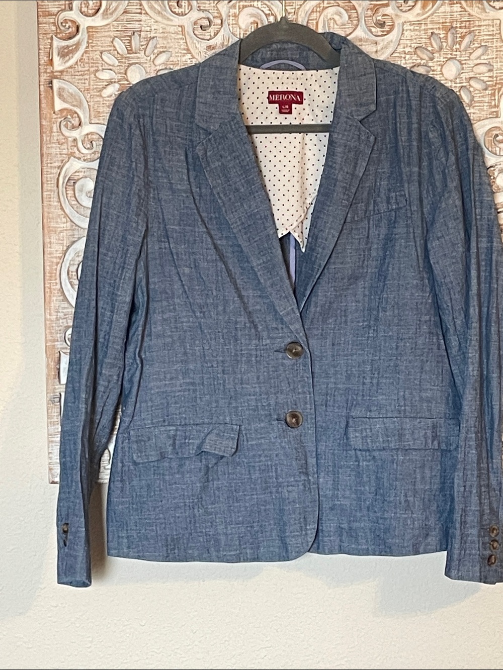 Merona Chambray Blue Two-Button Blazer